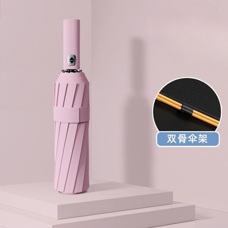 Automatic Parasol Plus Sun Protection Dual-Purpose Umbrella Internet Celebrity Three-Fold 12 Double Keel Anti-Sun Umbrella