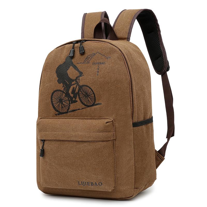 Fashion Canvas Backpack Men And Women Middle School Bag Fashion Sports Fitness Bag Travel Small Backpack Retro