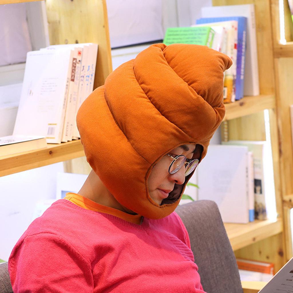 Novelty Plush Shit Shape Hat Party Cartoon Fake Poop Cosplay Headgear Dress Up