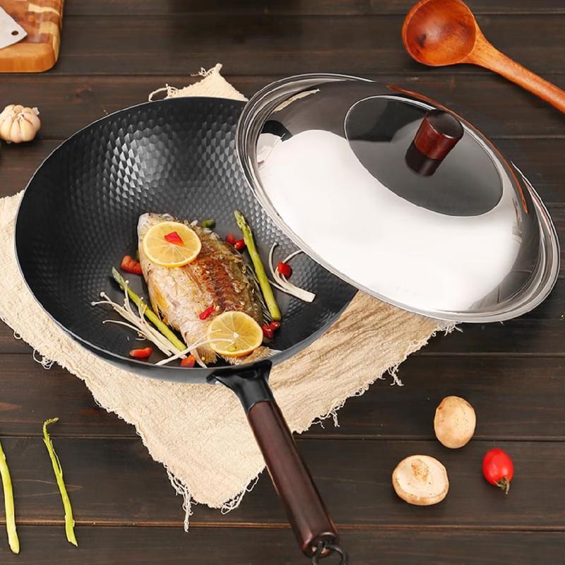 LeShiffas Black Diamond 34cm Non-stick Frying Wok