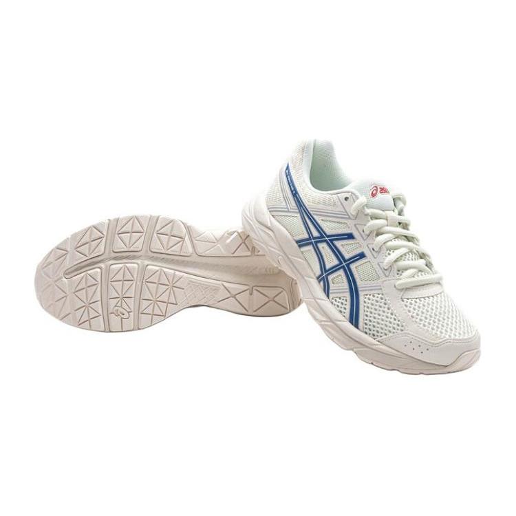 Asics Gel Contend 4 Physical Fitness Test & Exam Cushioning Breathable Low Top Kids' Running Shoes White Blue Unisex 1014A322-101