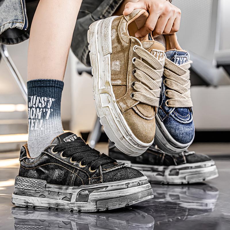 Men's Vulcanized Shoes Flat Non-slip Wear-resistant Breathable Sneakers Classic Fashion Canvas Casual Shoes Brand Shoes for Men