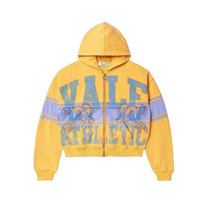Europe, America 2025 American Graffiti Printing Men's and Women's Loose Casual Zipper Hooded Sweater Trendy Brand