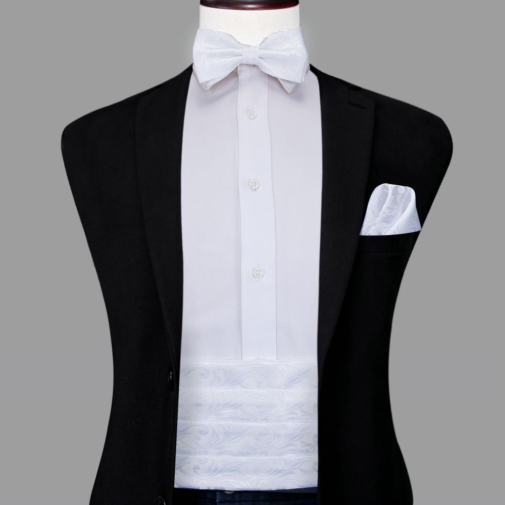 Buy HiTie Classic Silk White Cummerbunds for Men Tuxedo Elastic Belt