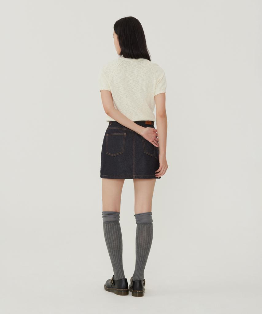 COVERNAT WOMAN Boucle Round Half Knit Ivory