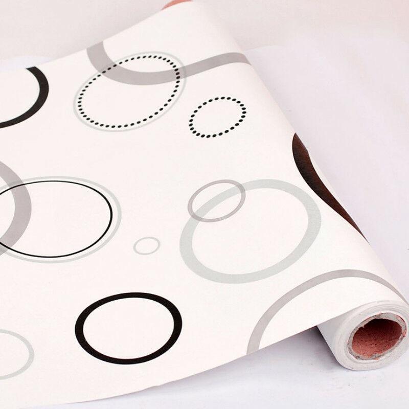 

Черно-белая самоклеящаяся контактная бумага виниловая круглая отслаивающаяся наклейка обои удаление водонепроницаемая для ящика домашний декор 1mx45cm