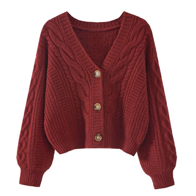 Herbst Winter Mode Cardigan Pullover Damen Gestrickte Mäntel Damen Einfarbig Langarm Freizeit Strickjacke Cardigans Oberteile Strickwaren