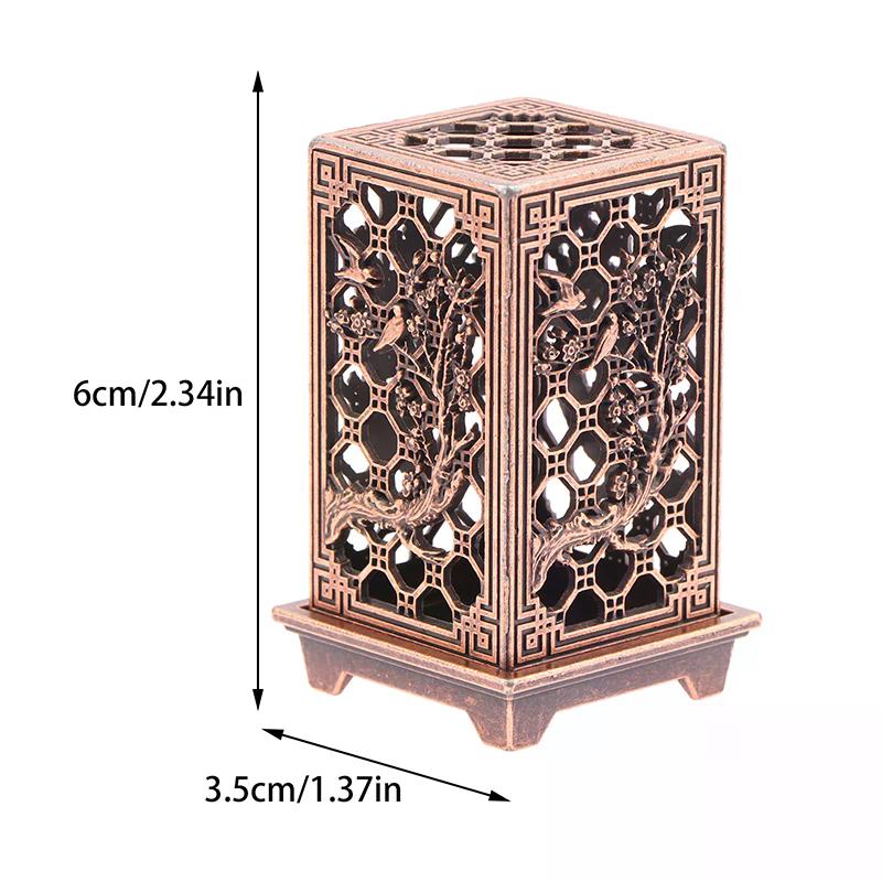 Alloy Square Vertical Incense Burner Home Decorations Small Xiangyun Plum Blossom Incense Burner Indoor Aromatherapy Ornament