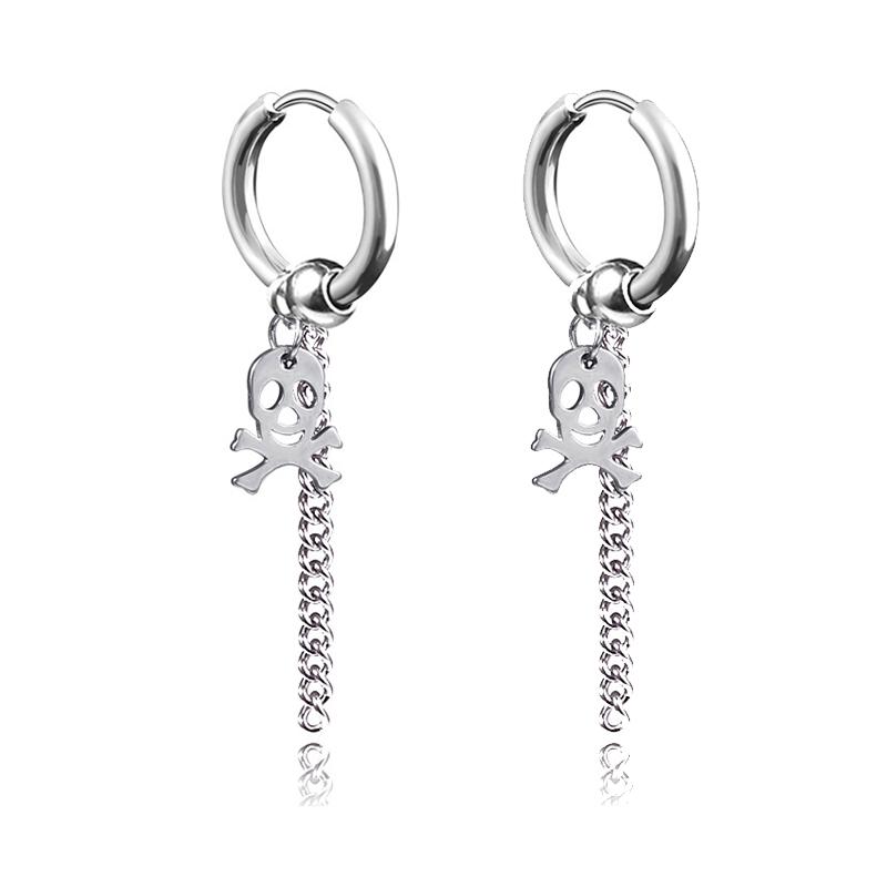 1 Paar Modische Punk Gothic Edelstahl Hängeohrringe Stecker für Damen Herren Gothic Street Pop Hip Hop Rock Ohrschmuck Geschenk