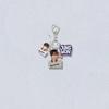 ENHYPEN Triple-Charm Acrylic Keychain, Idol Photo + Matching Cartoon + Nameplate Bag Pendant, Engene Fans Kpop Collectible Accessory