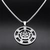 Aesthetic Witch Pentagram Knot Necklace for Women Men Stainless Steel Silver Color Pagan Pentacle Chain Gift Jewelry N9720S02