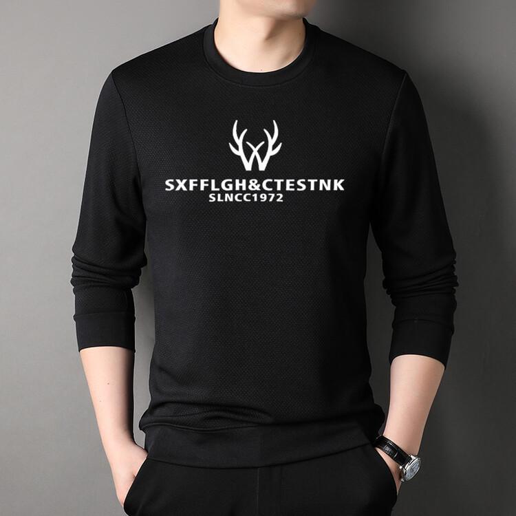 

Осенняя новая мужская толстовка, осенняя мода, корейская версия молодежной и средней возрастной модной брендовой толстовки с круглым воротником и длинным рукавом для мужчин 3XL