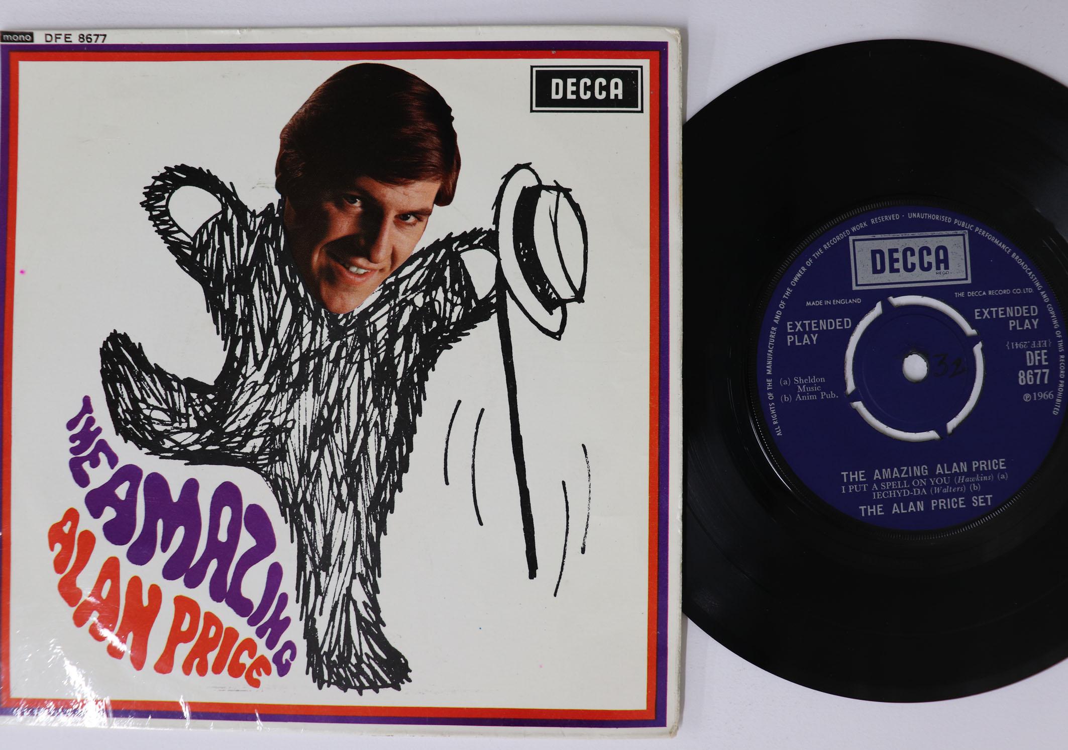 

7-дюймовая пластинка ALAN PRICE SET - Amazing Alan Price DFE8677 DECCA 1967 UK Rock б/у