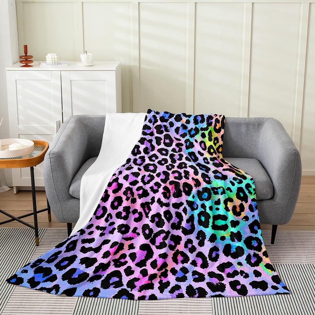 Farbe Leopardenmuster Digitaldruck Decke Damen Erwachsene Flanelldecke Wildleder-Muster Bett Sofa Decke