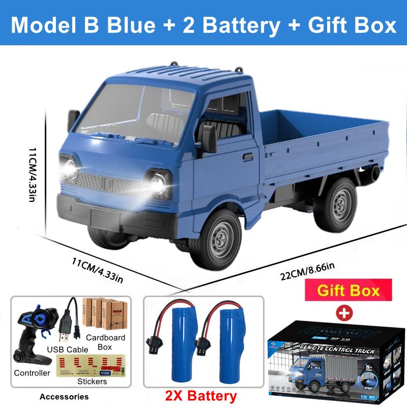 1:16 Remote Control Car Simulation Drift Climbing Rc Truck Led Small Cargo Vehicle Model Electric Toy For Kids Birthday Gifts