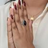 Natural Black Onyx Ring, 925 Sterling Silver Jewelry, Minimalist Bohemian Cocktail Ring, Gift for Her