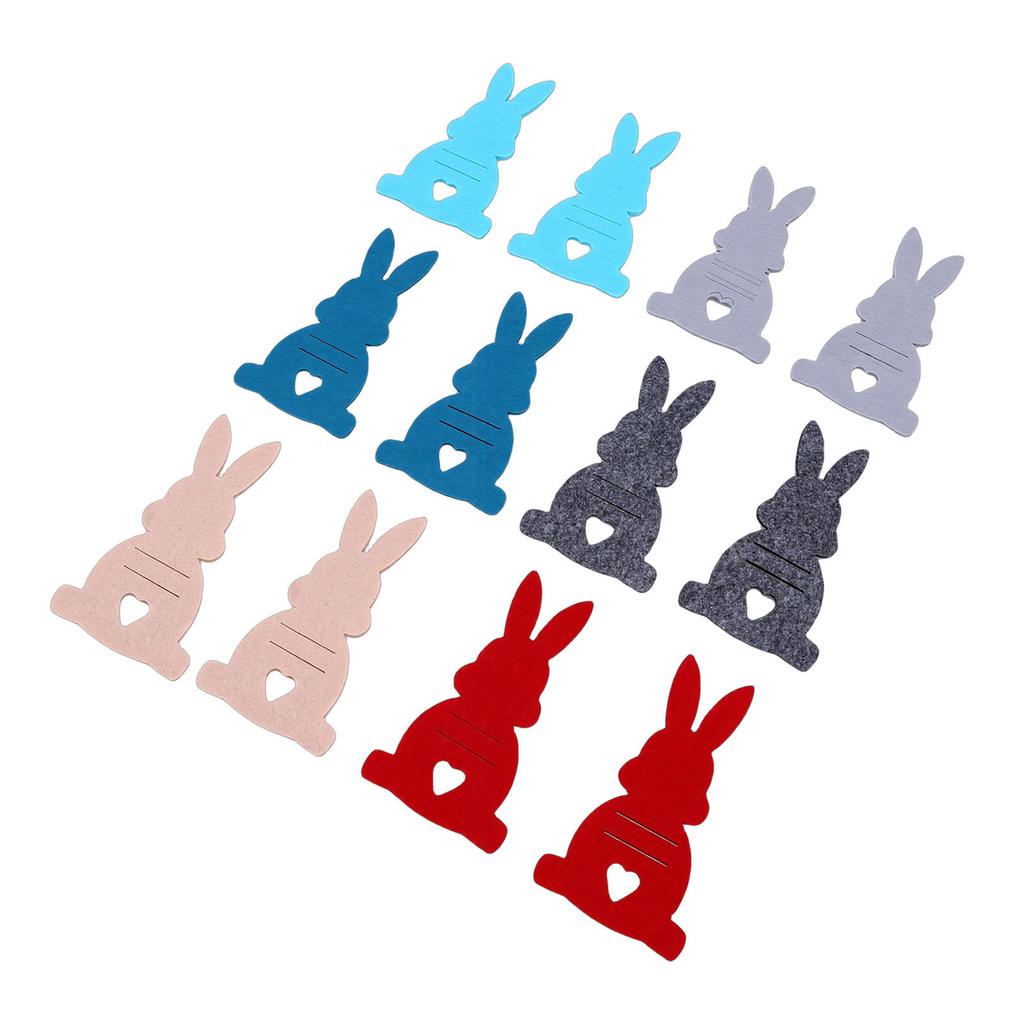 12pcs Easter Bunny Money Holders Clip Felt Rabbit Cash Holder For Home Table Decor Party Supplies