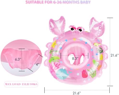 Oziral Nafukovací kruh pro miminka 6 až 36 měsíců Nafukovací plavecké sedátko Plovák do bazénu pro batolata Dětská pomůcka na plavání Hračka do bazénu