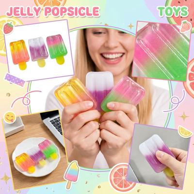 Ice Cream Shape Stress Relief Toy Soft Squeeze Pop Fidget Sensory Toy for Office Home School Relaxation and Hand Exercise