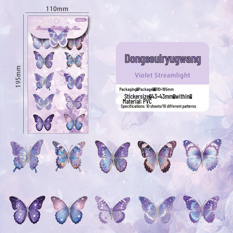 Dream Butterfly Whispers: 3D Gold Foil Butterfly Stickers for DIY Journal Collage – 6 Styles.