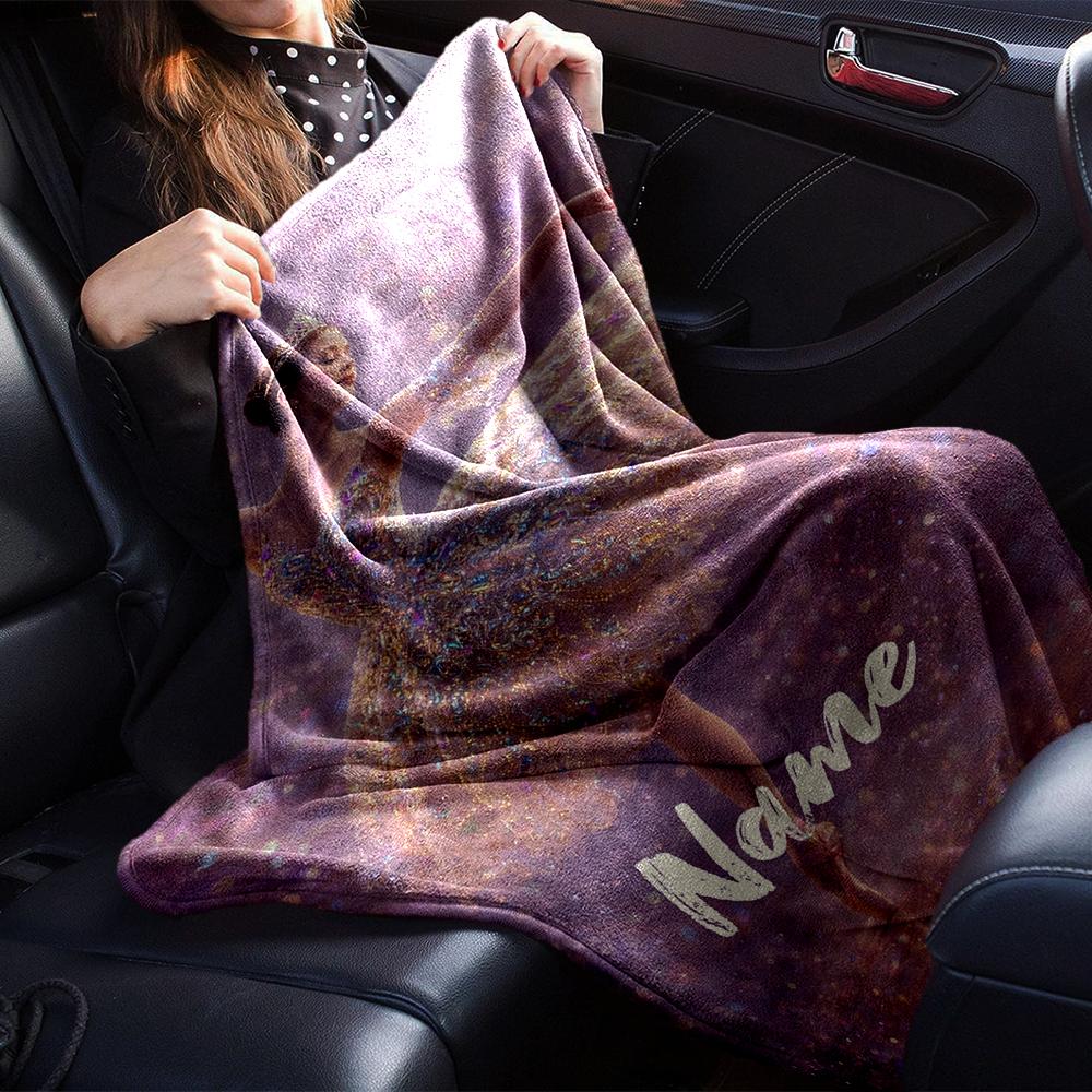 Custom Name Ballet Theme Printed Blanket - Perfect for Couch, Bed, Travel & Outdoor Use | Machine Washable, Cozy & Durable.
