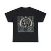 Unisex Adult T Shirt Art Deco Vintage Skull with Geometric Florals Scary Vibes