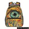 Psychedelisch Wereld Oog Print Patroon, Rugzak met Schouderband en Taillebescherming Ontwerp, Modieuze iPad Laptop Tas met Grote