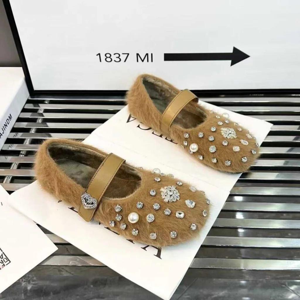 Fashion Silver Rhinestone Mary Jane Shoes Women's Spring Summer Versatile Casual Flats for Daily Wear Comfortable Slip on Shoes