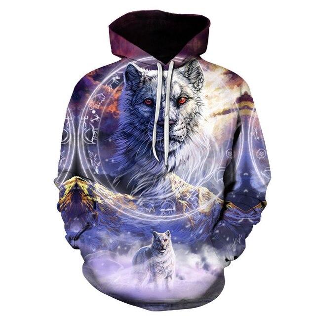 3D Printed Hoodies Animal Wolf Hoodie Men Sweatshirt Women Harajuku Pullovers Casual Sale Clothes Streetwear Men Clothing