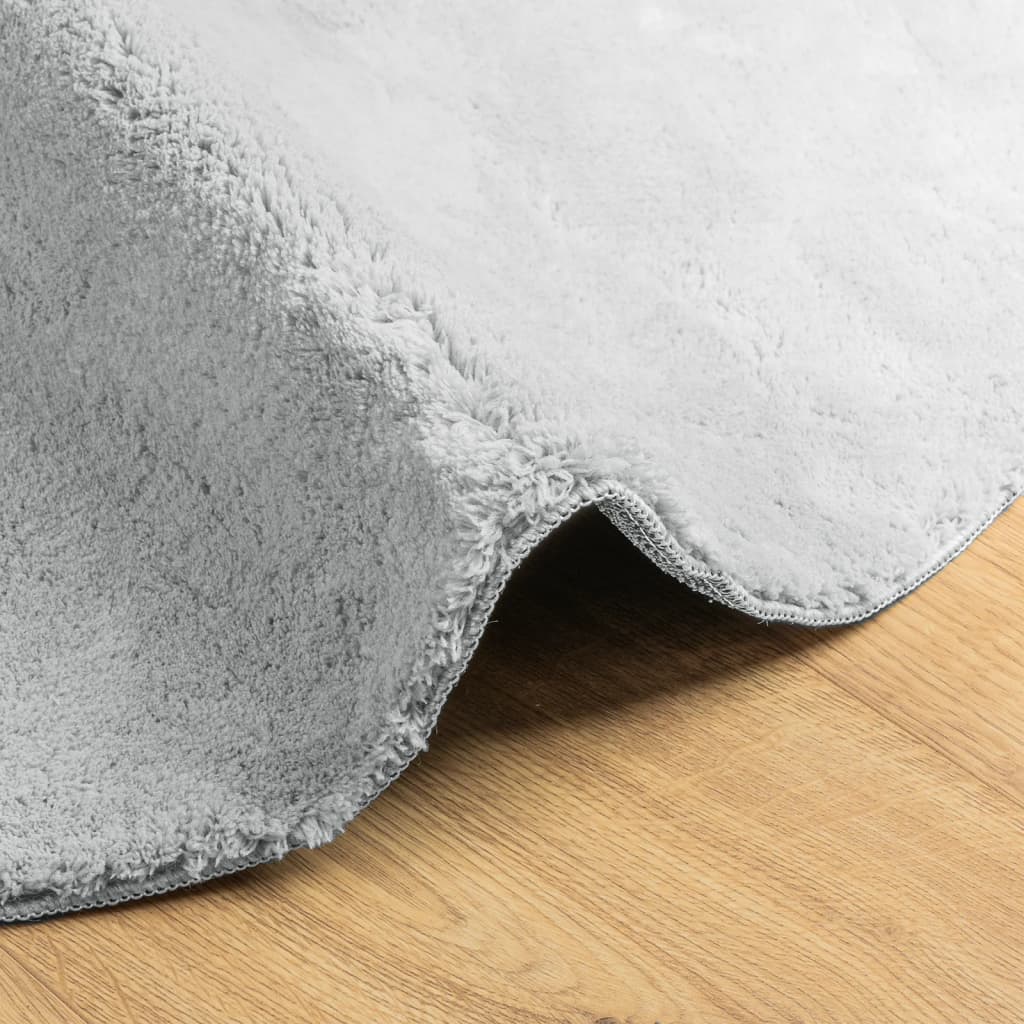HUARTE Short Pile Rug Soft and Washable Grey Ø 200 cm