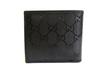 Authentisches GUCCI Imprimee Schwarzes Beschichtetes Canvas Leder Bifold Geldbörse #a770 Aufgearbeitet