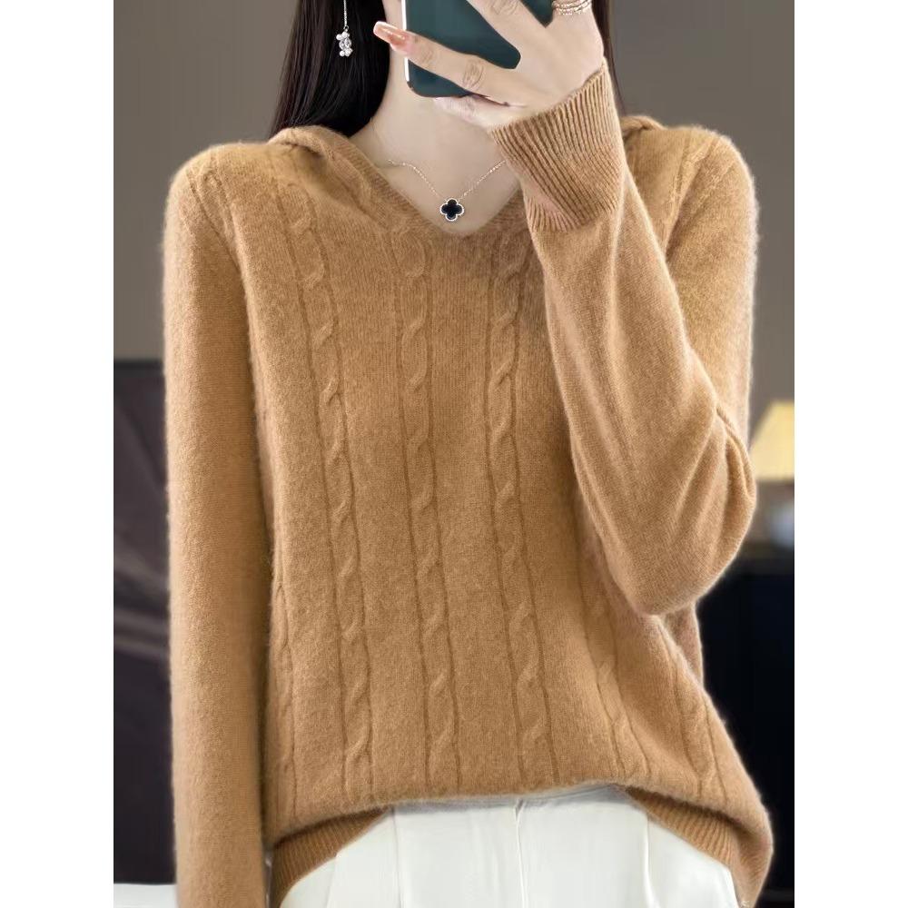 A New Style of Hoodie, A Women's Twisted Knitted Pullover, Is A Top for Autumn and Winter
