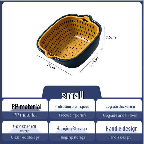 Double-Layer Drain Basket: Multifunctional Vegetable Washer & Fruit Storage Plate