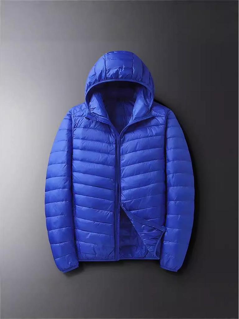 NASA Men's Lightweight Hooded Down Jacket - Winter Fashion, Short, Simple, Packable, Versatile