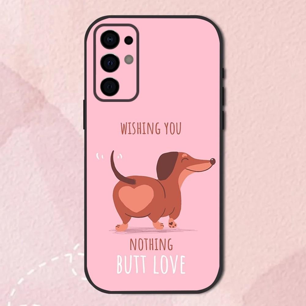 Funny Dachshund Dog Pet Phone Case For Samsung S24,S21,S22,S23,S30,Ultra,S20,Plus,Fe,Lite,Note,10,9,5G Black Soft Shell