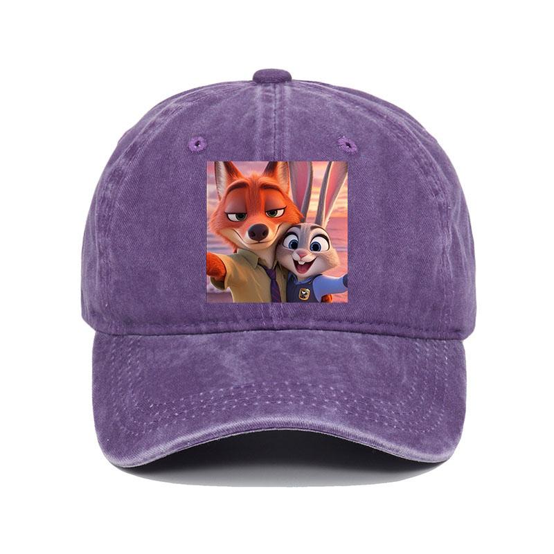 

Fashion Zootopia Cartoon Anime Retro Print Baseball Cap Judy Nick Sun Hat Adjustbale Spring Summer Fashion Golf Cap Dropshipping