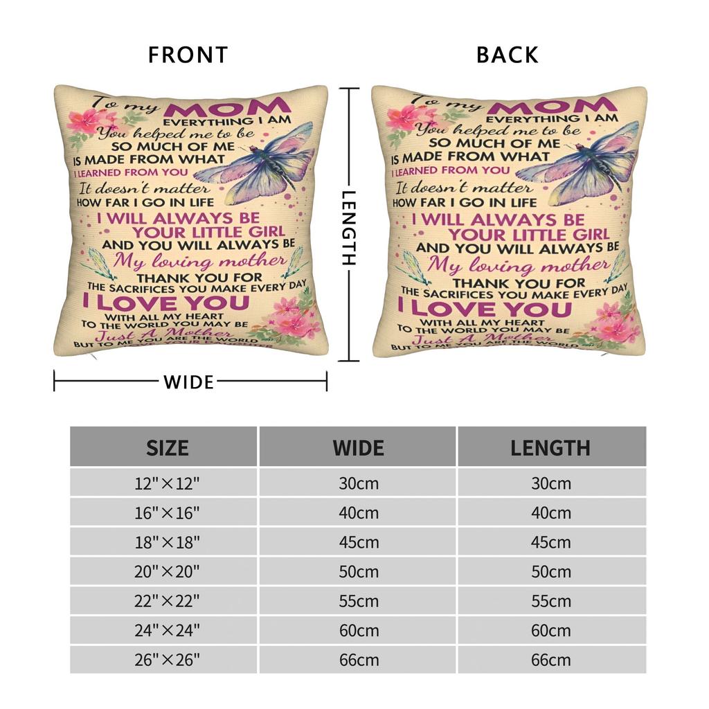 Mother's Day To My Mom Square Pillow Covers Sofa Letter From Daughter Cushion Cover Cool Home Decoration Throw Pillow Case 40*40
