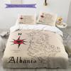 Republic of Albania Pattern Bedding,Quilt Set Quilt Cover Pillowcase Home Birthday Gift (1 * Duvet Cover + 2 * Pillowcase, Without Core)
