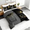 3PC Sun And Moon Celestial Bedding Set Astrology Duvet Cover with 2 Pillowcases Modern Bedroom Guest Room Decor