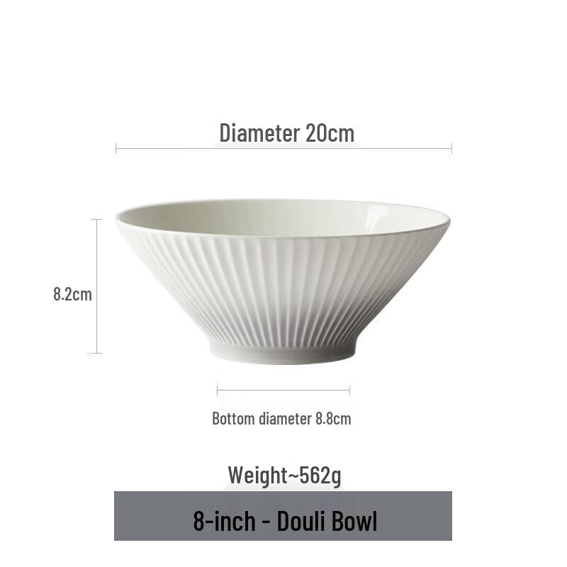 WZ French Style Underglaze Ceramic Ramen Bowl 8-inch Ramen Bowl