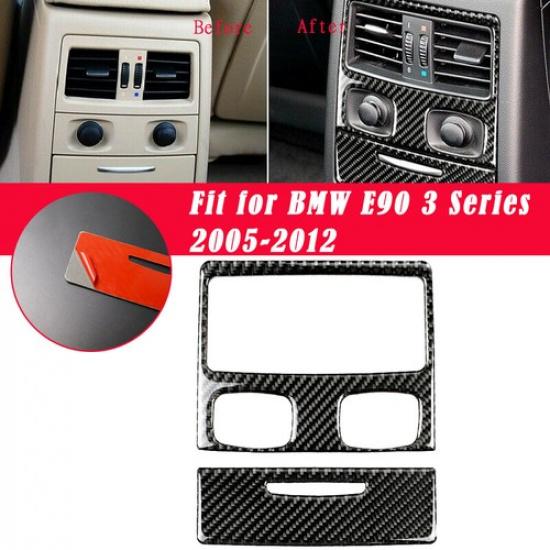

Ture Carbon Fiber Interior Rear Air Outlet Cover Trim For BMW E90 3 Series 05-12