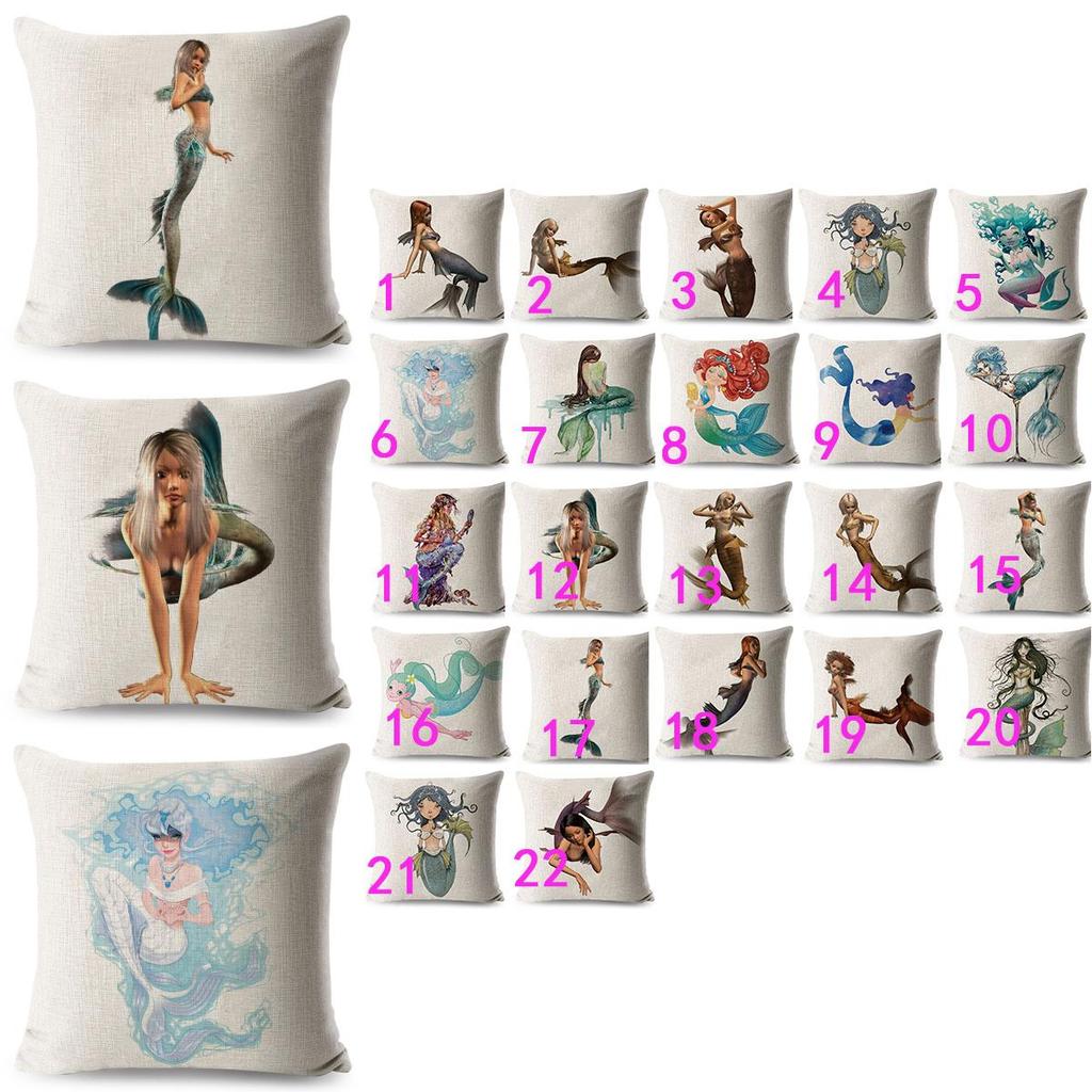 Luxurious Anime Cartoon Mermaid Pillow Cover For A Chic Sofa Living Square Pillow Case