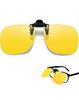 [Joopin] Clip-on Sunglasses for Night Driving, Night Vision, Anti-Glare, Yellow Lens, Flip-Up Style, Attaches To Glasses, Thin and Lightweight, Metal
