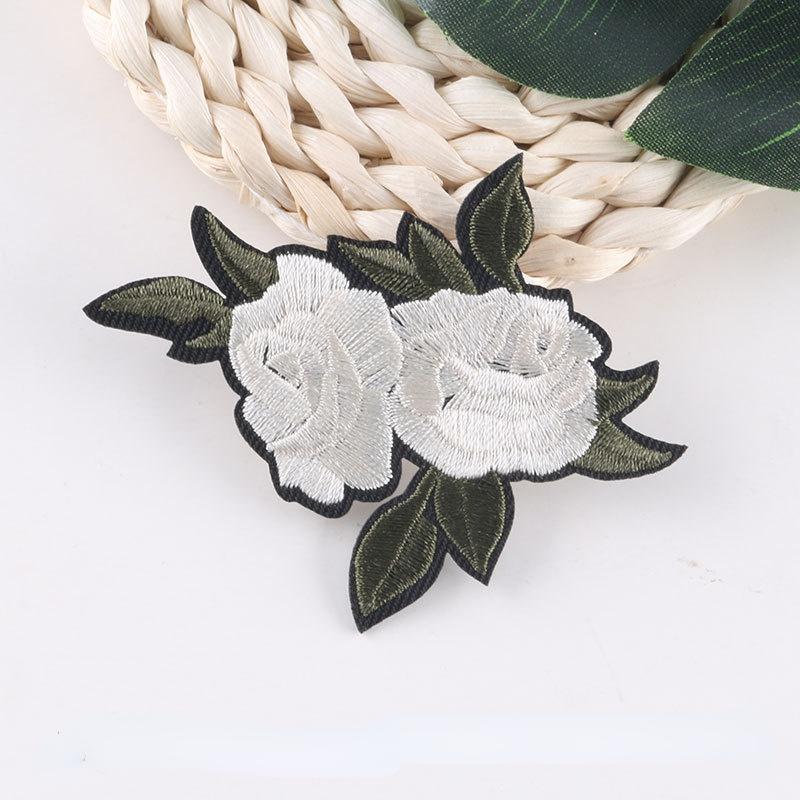 11Pcs/Set Embroidery Rose Flower Sew Iron on Home Patch Badge Bag Hat Dress Applique Rose Patch