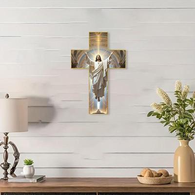 Cross Decoration for Wall Ornament Wood Collection Decorative Mount Craft Gift Living Room