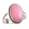 Natürlicher rosa Opal Edelstein 925 Sterling Silber Schmuck Ring Größe 7,5 F1F41