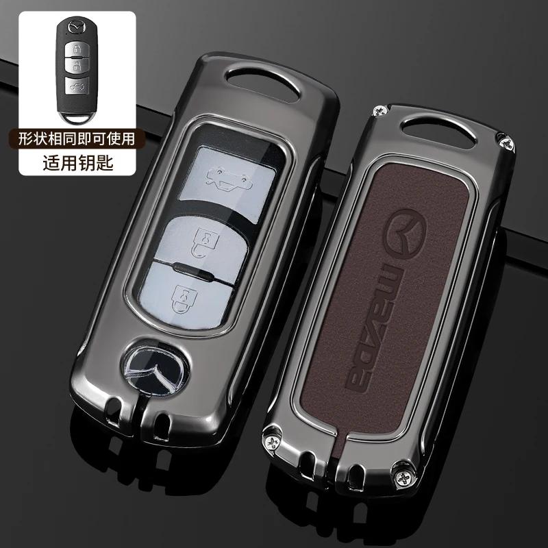 

2025 Hot For Mazda 2 3 6 CX5 CX7 CX8 Axela Atenza CX-3/4/5/7/8/9 MX5 Demio Zinc Alloy Leather Keyless Car Key Case Cover Auto Ac