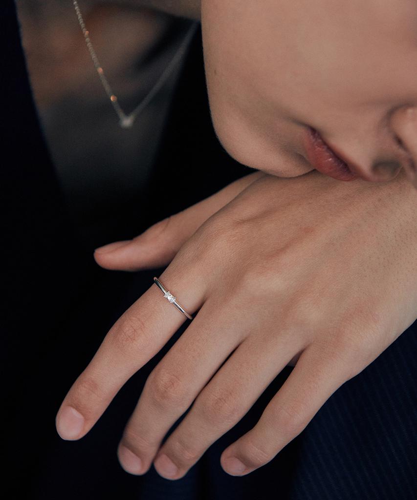 Verte [925 Silver] Cinq.Silver.233 / Carre Dew Ring