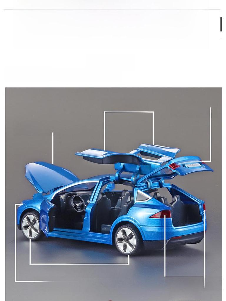 1:32 Tesla Model X Alloy Toy Car with Door Opening, Sound, and Light Features