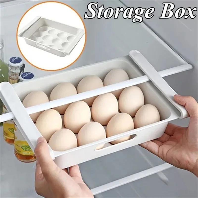 Multi Functional Household Foldable Egg Storage Box Refrigerator Drawer Style Food and Fruit Storage Tray